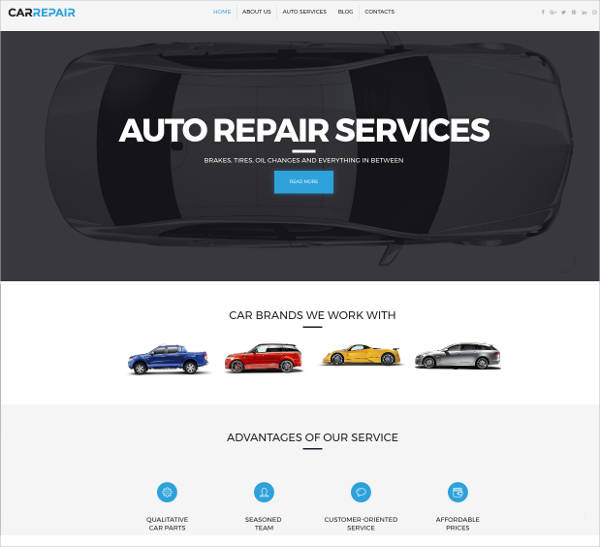 auto repair service responsive website theme