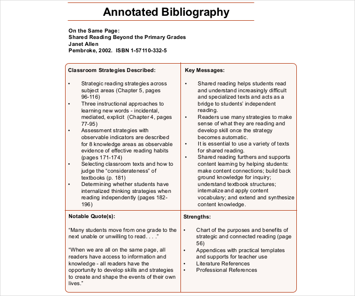 blank combination annotated bibliography template pdf