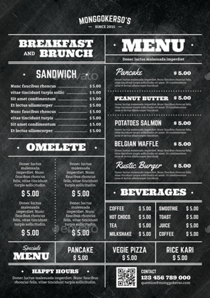 Brunch Menu Template