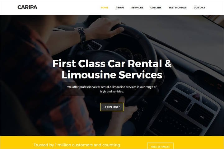 car rental website template