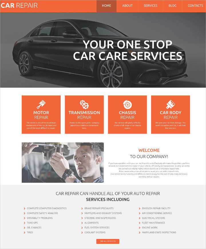 22 Best Premium Car Website Templates Free Premium Templates Car Repair Responsive Website Template Free