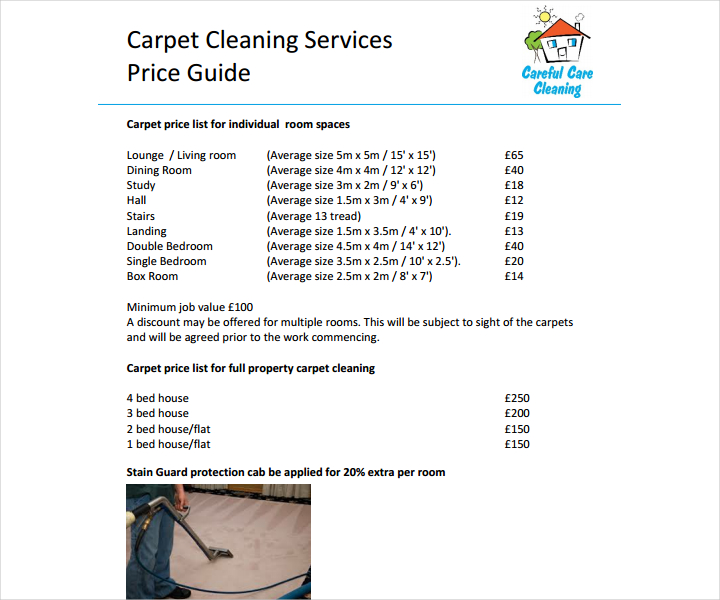28+ Cleaning Price List Templates Free Word, PDF, Excel Format Download