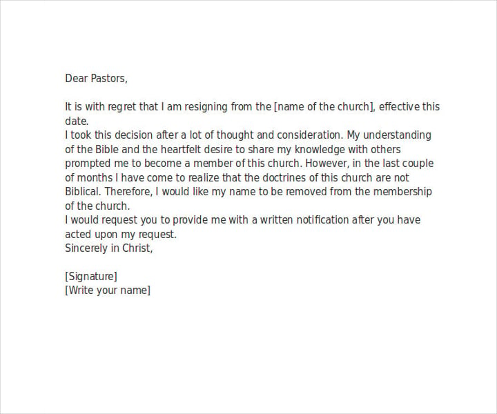 church membership termination letter
