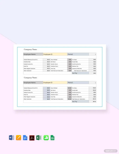 company salary pay stub template