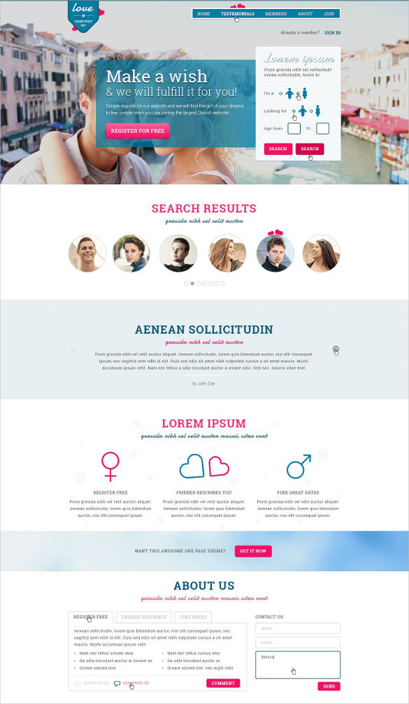 dating website theme template1
