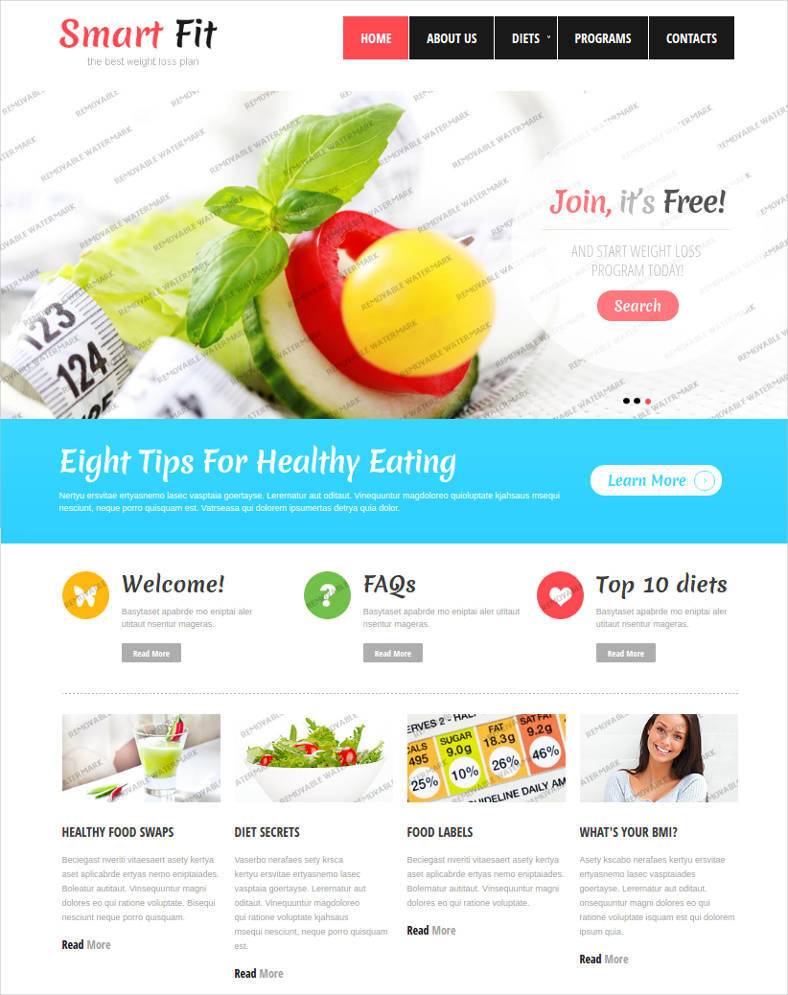 10+ Best Diet & Nutrition Website Templates Free & Premium Themes