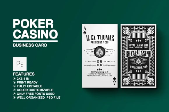 double sided box casino playing cards