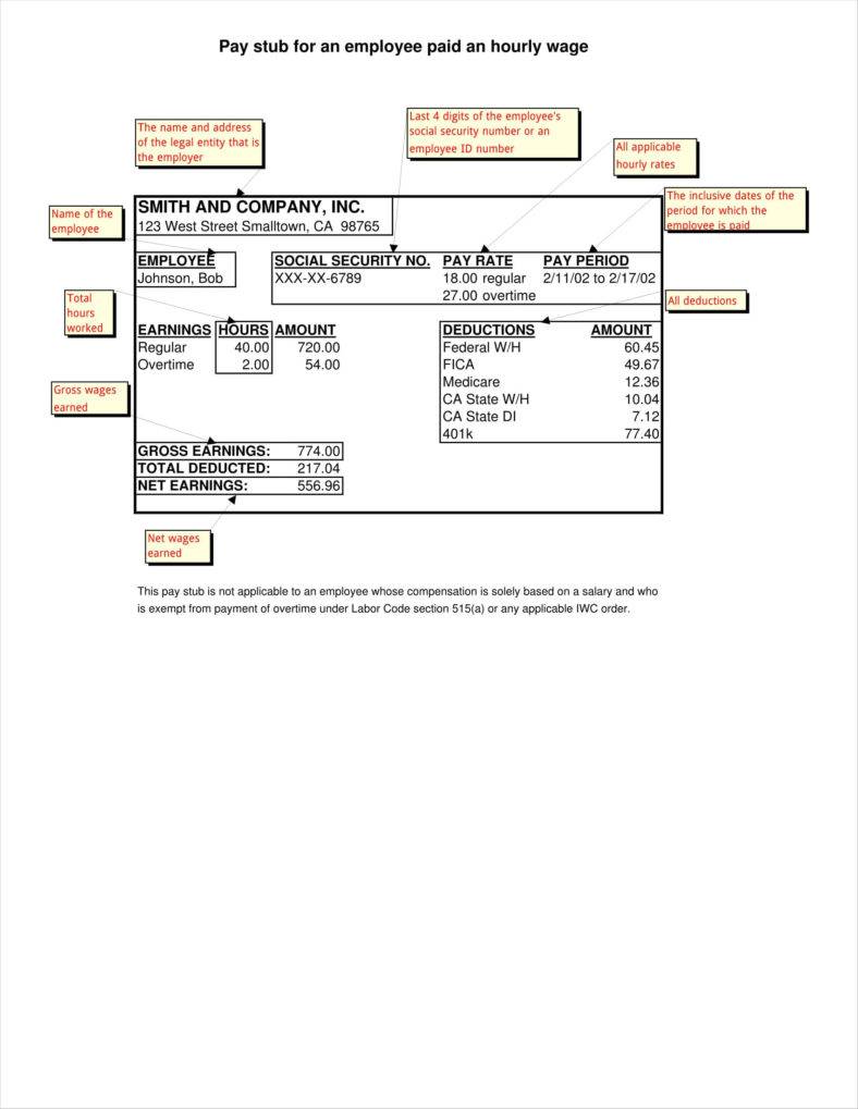 16+ Blank Pay Stub Templates - Free PDF, DOC Format Download | Free ...