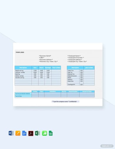 employee pay stub template