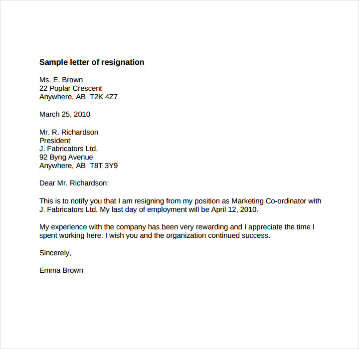 employment-resignation-letter
