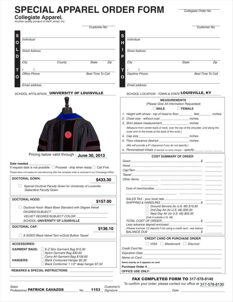 apparel order form html css download