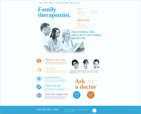 family doctors website theme