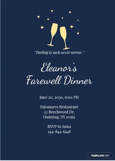 farewell dinner invitation template