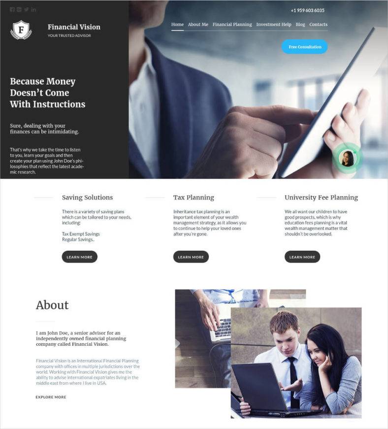 17 Best Financial Advisor Website Templates