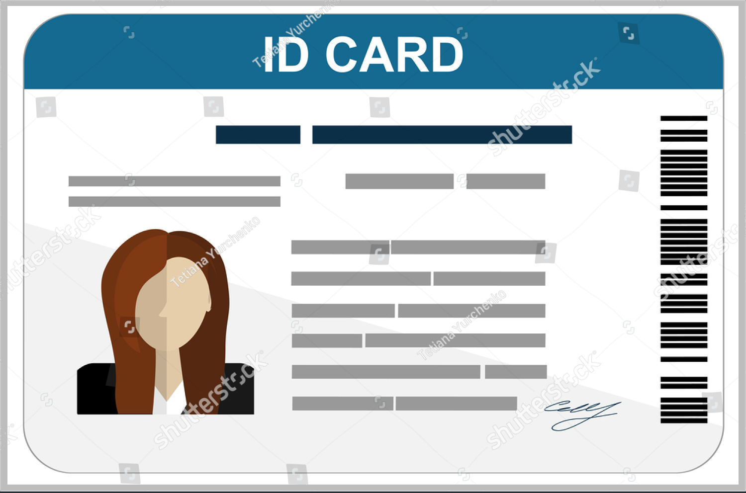 Flat Design ID Card Template