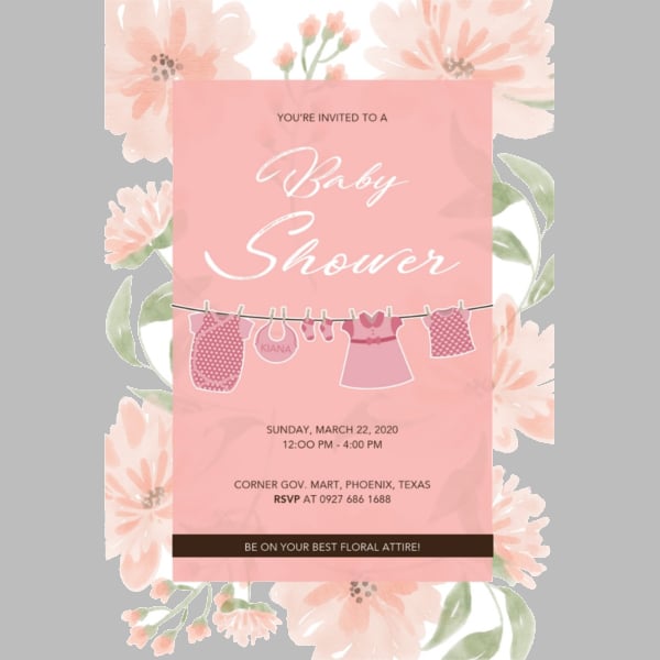 floral baby shower template