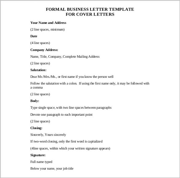 formal business letter free pdf template download