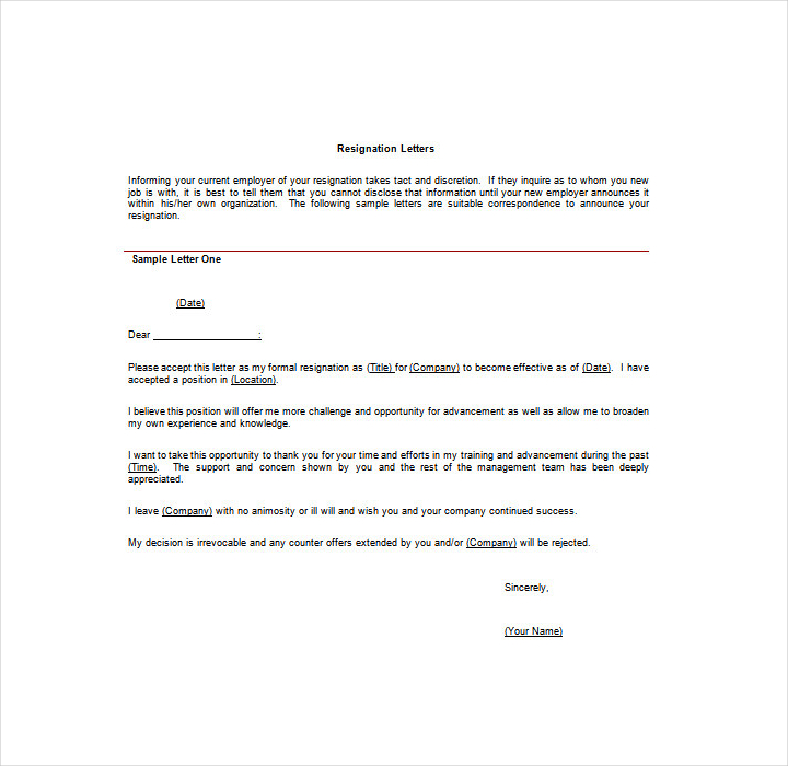 26+ Resign Letter Format Templates Free PDF, DOC Format Download