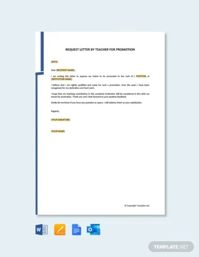 free letter of intent for promotion of teacher