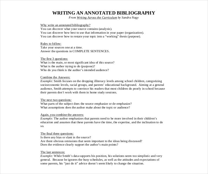 MLA Format of an Annotated Bibliography | Annotated ...