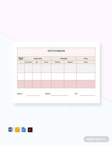 free pay check pay stub template