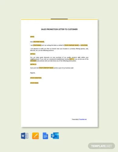 free sales promotion letter to customer