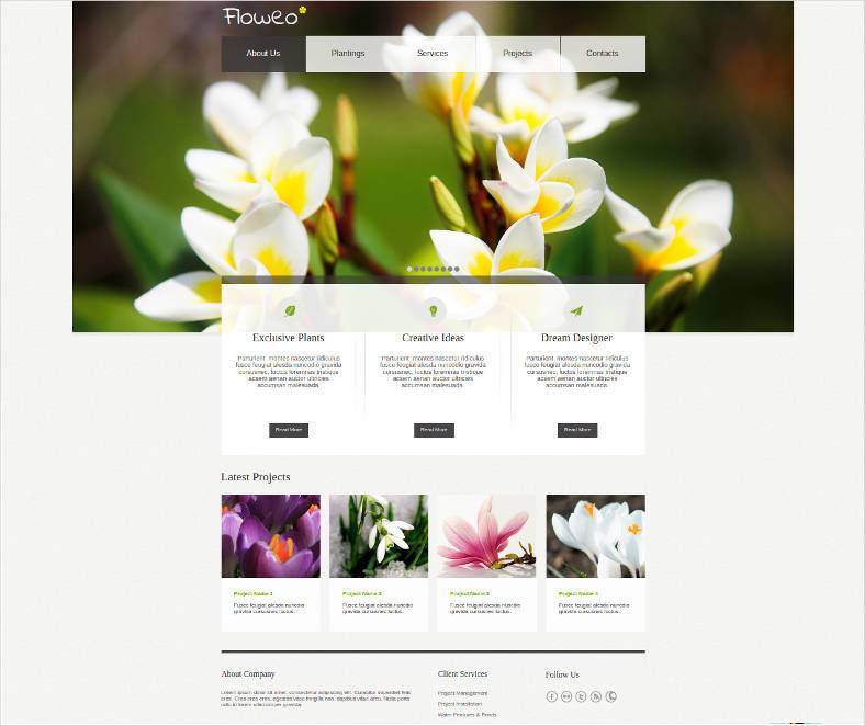 fresh flowers website template 788x