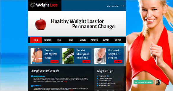 full screen weight loss website theme