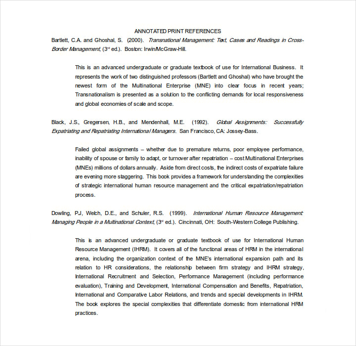 graduate student annotated bibliography template