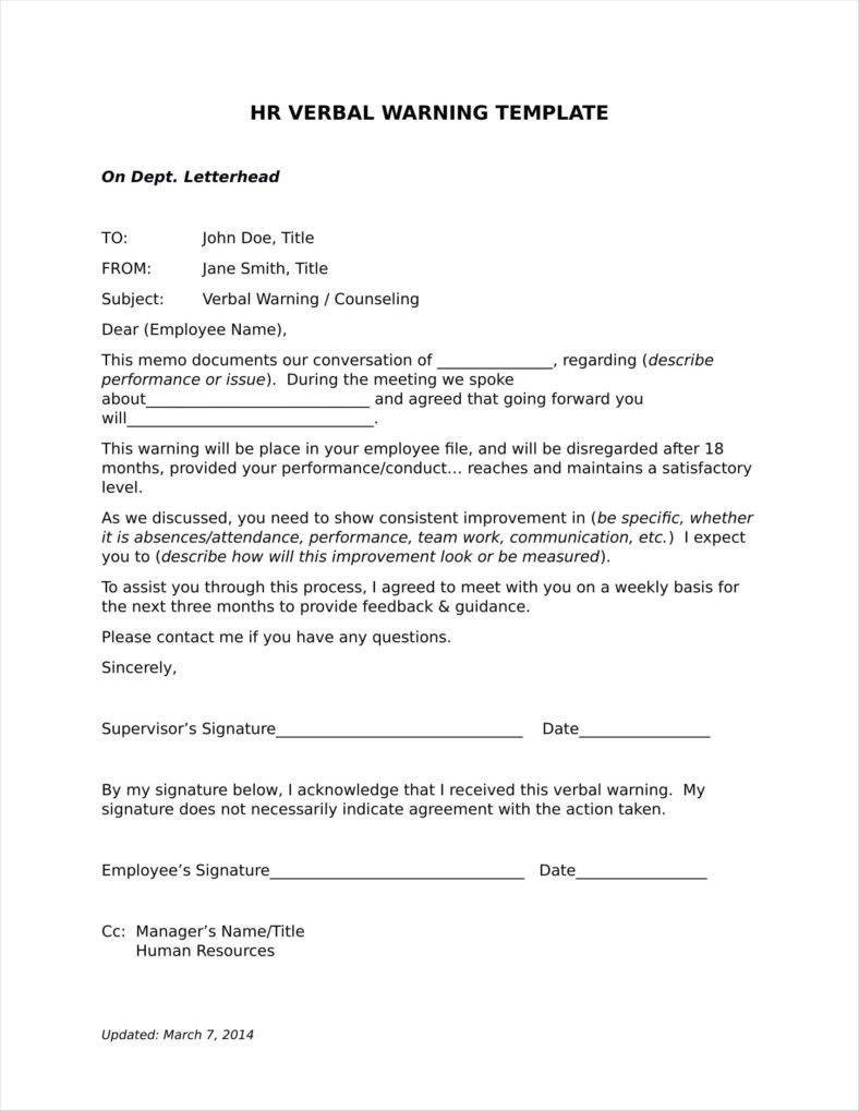 17+ First and Second Warning Letter Templates - Free PDF, Word, Excel ...