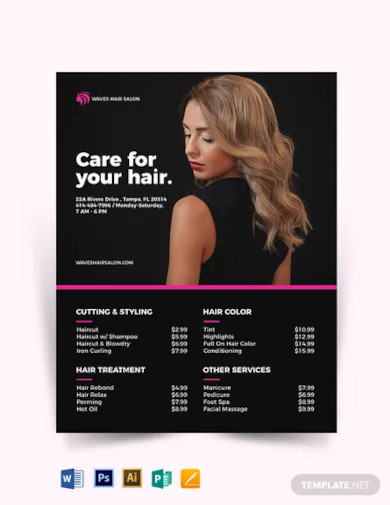 15+ Salon Price List Templates | Free Samples, Examples, Formats Download