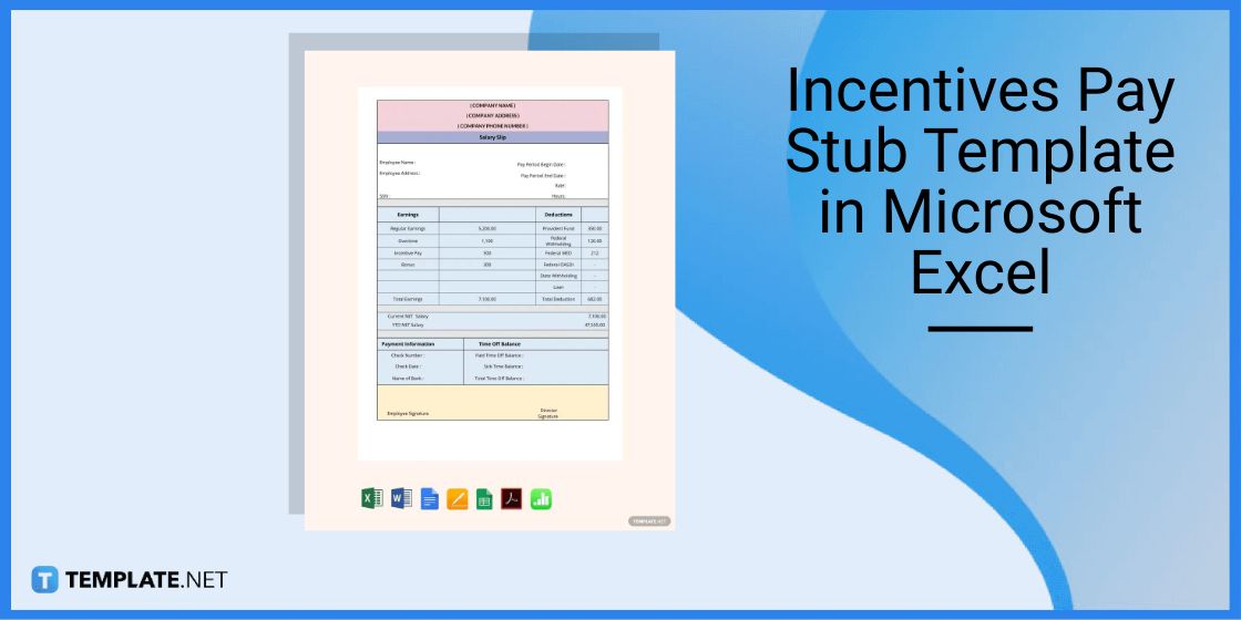 incentives pay stub template in microsoft excel
