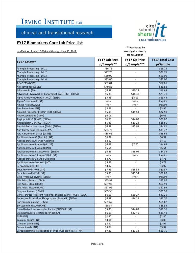 38+ Sample Price List Templates Free DOC, PDF, Excel Format Download