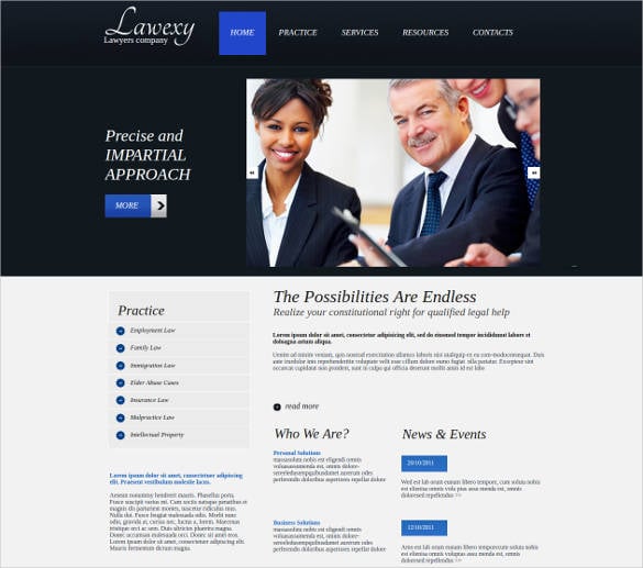 law firm website template with cms