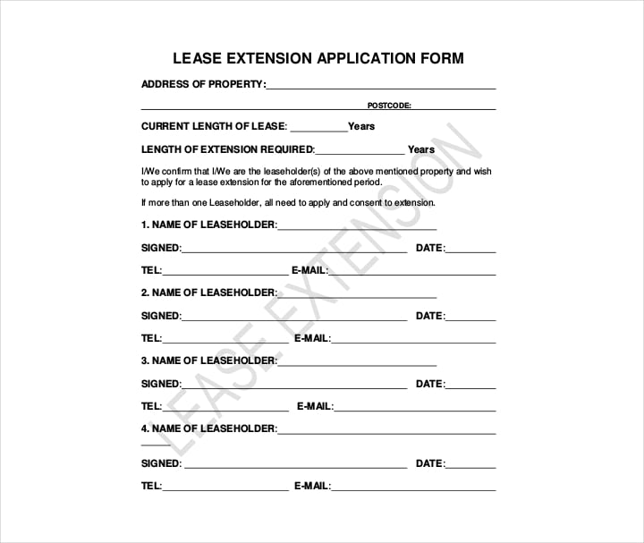 lease extension application