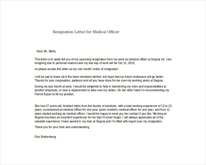 medical-officer-resignation-letter