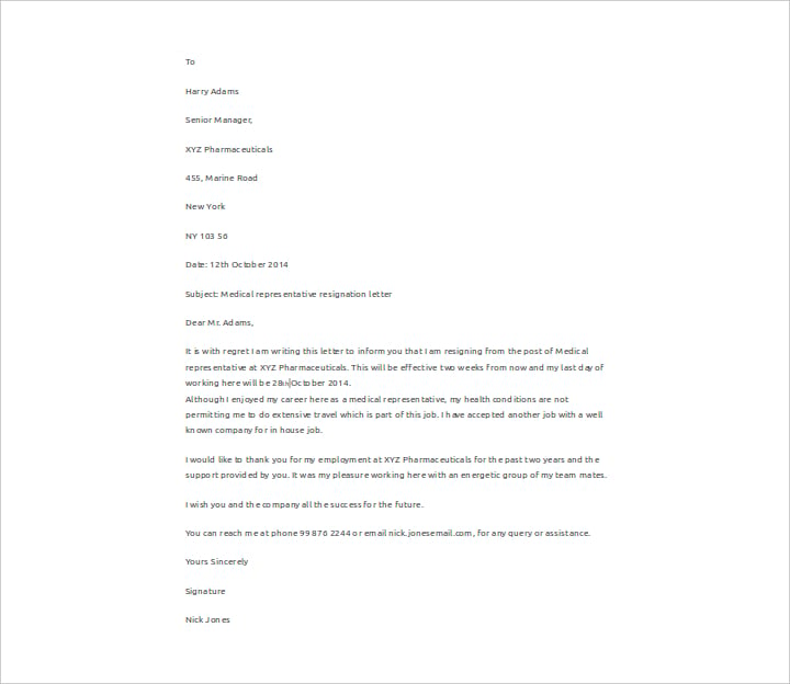 26+ Resign Letter Format Templates - Free PDF, DOC Format Download
