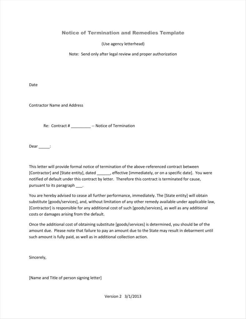 notice of service termination letter letter template pdf 11 788x10