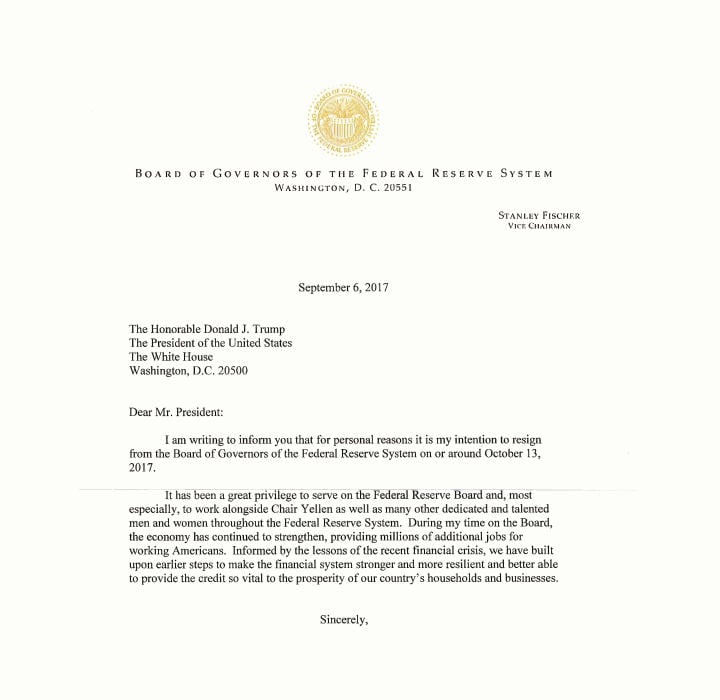 offical notice resignation letter