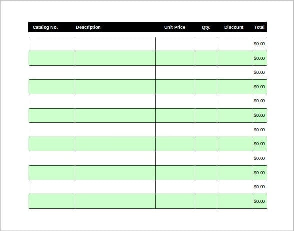 online purchase order request excel template download