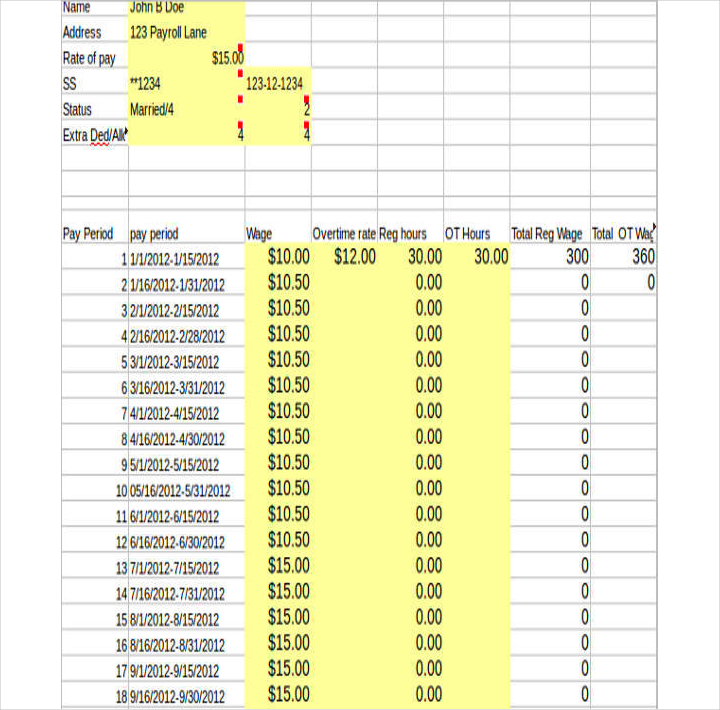 Google Sheets Pay Stub Template Free