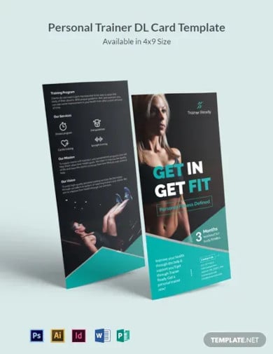 personal trainer dl card template