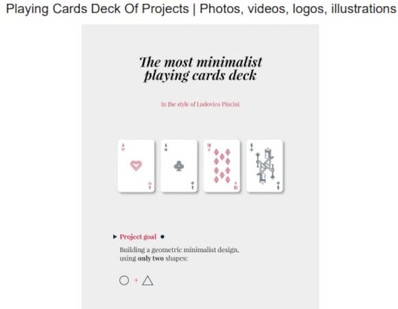 playing cards deck of project