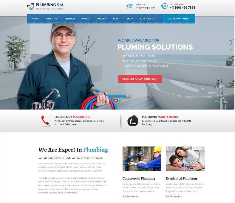 19+ Amazing Plumber Website Themes & Templates