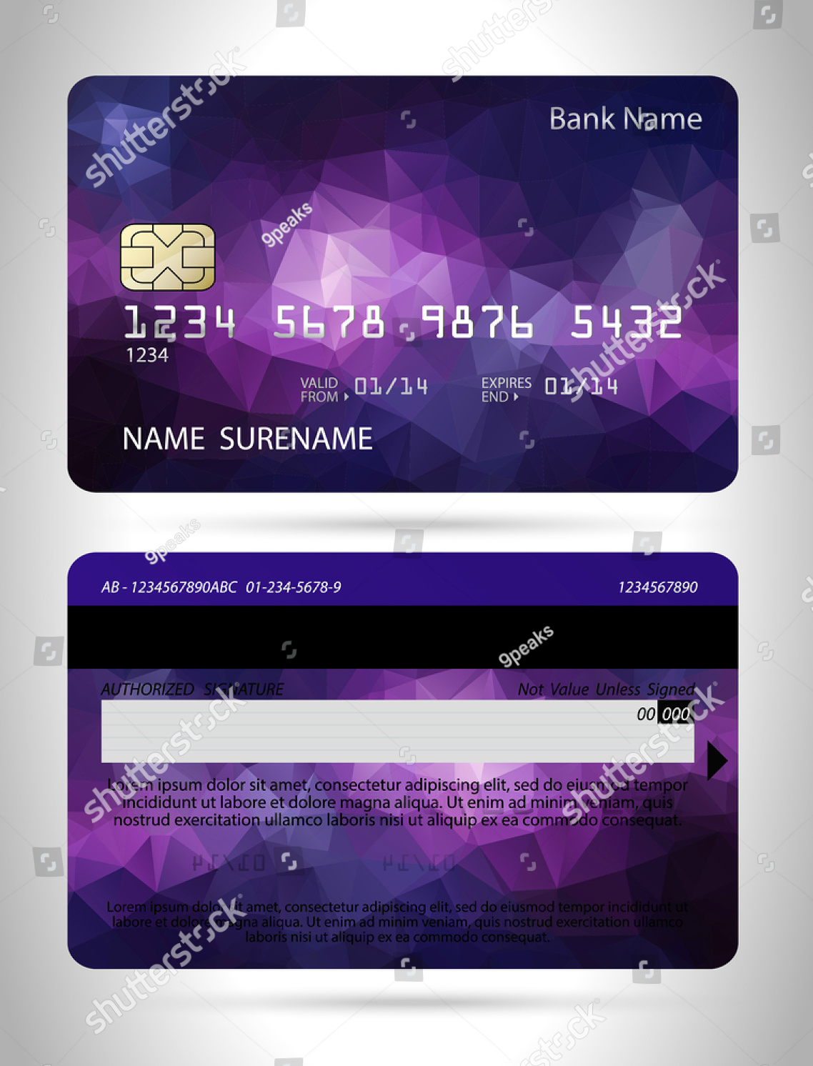 polygon background credit card design