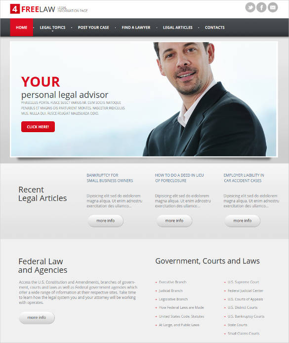 professional website template for law firms