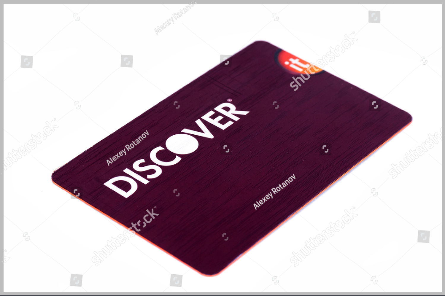 purple discover card design mockup