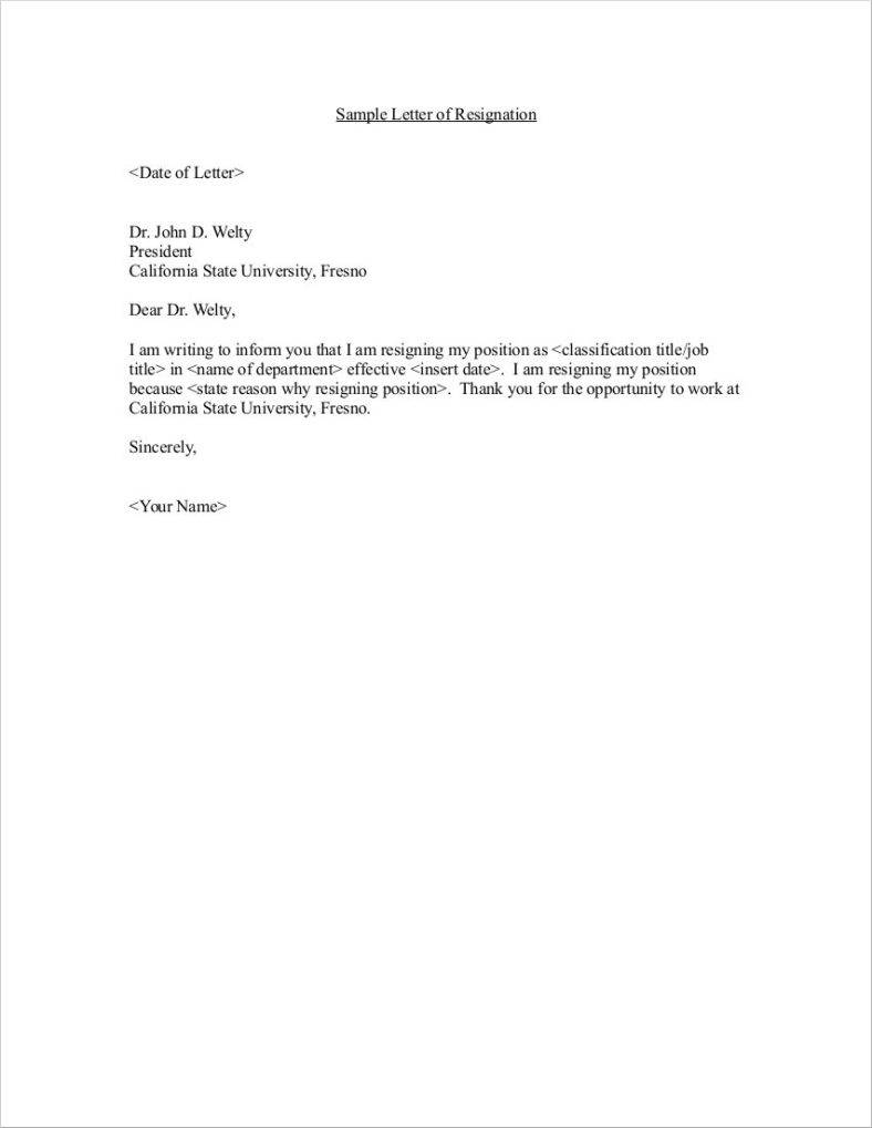 36 Simple Resign Letter Templates Word PDF Excel Format Download