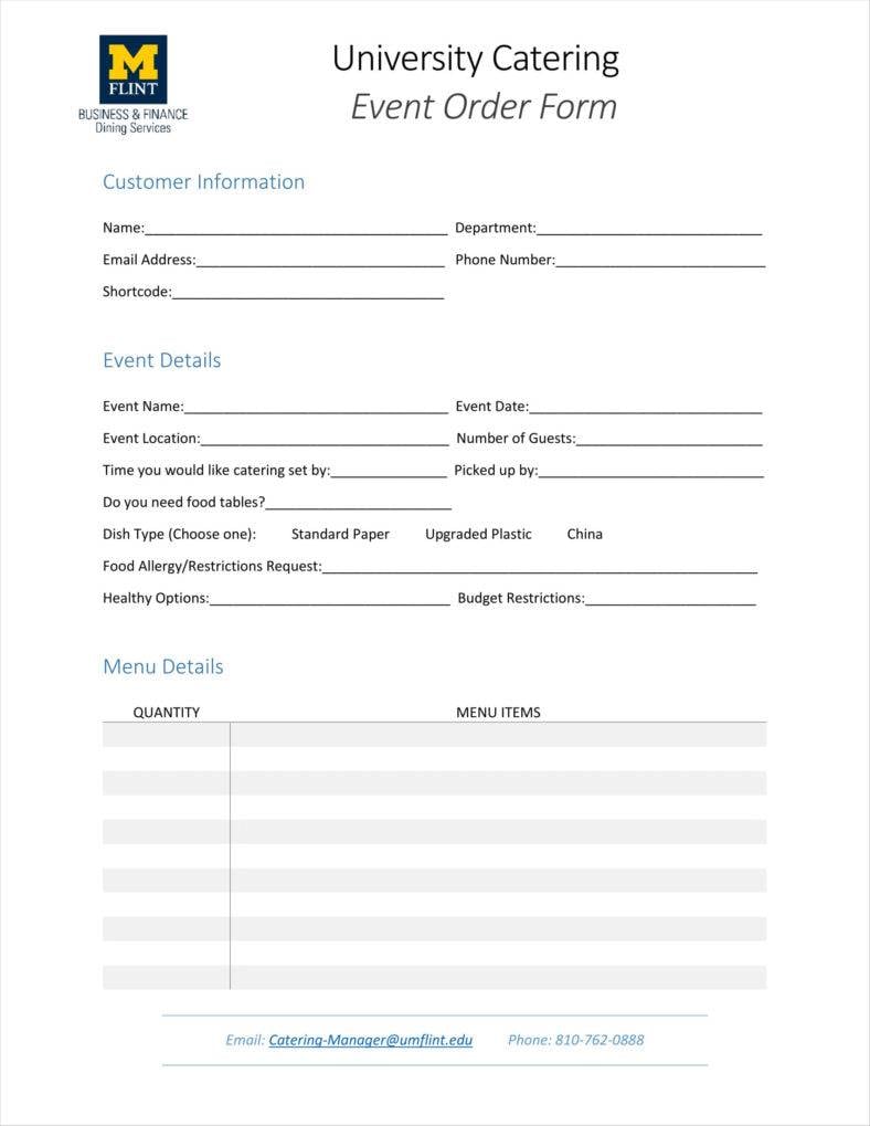 10+ Event Order Form Templates Google Docs, Google Sheets