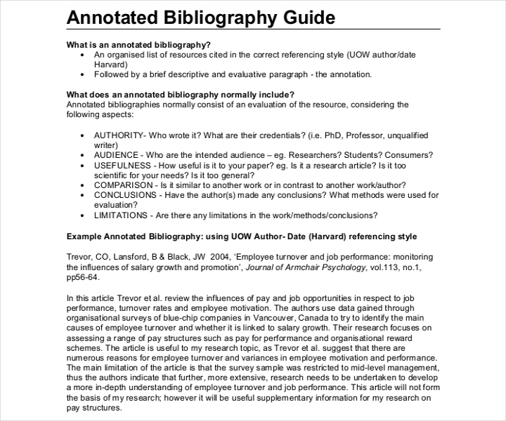 example of bibliography for assignment
